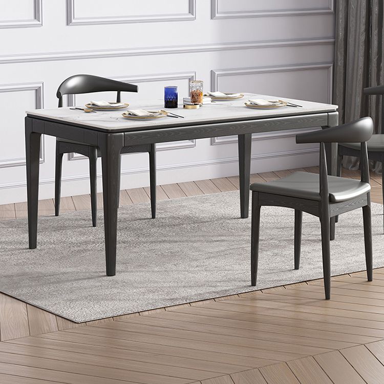 Stone Dining Site Table Midcentury Style Rectangle Dining Table for Kitchen Home