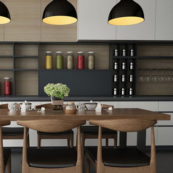 Industrial Style Solid Wood Top Dining Room Set with Rectangle Shape Dining Set for Kitchen