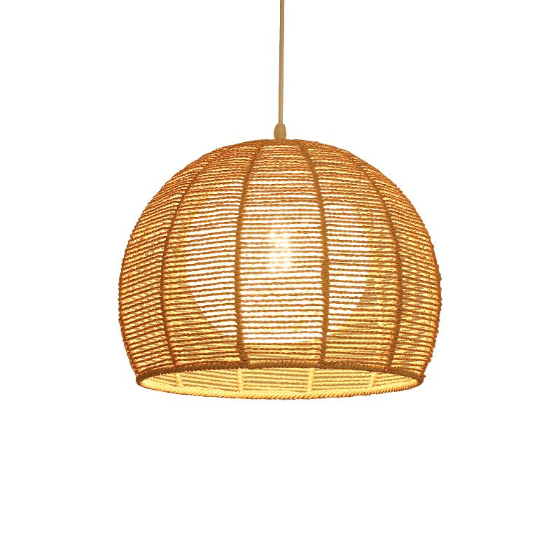 Handmade Pendant Light Contemporary Hemp Rope Single Restaurant Suspension Light Fixture