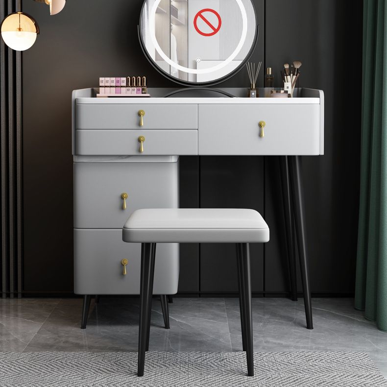 Bedroom Make-up Vanity 31.1" High Modern Dressing Table in Gray