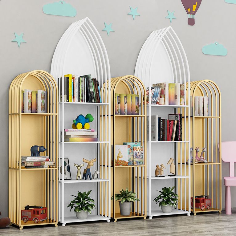Modern Style Bookcase Closed Back Metal Vertical Bookshelf for Home