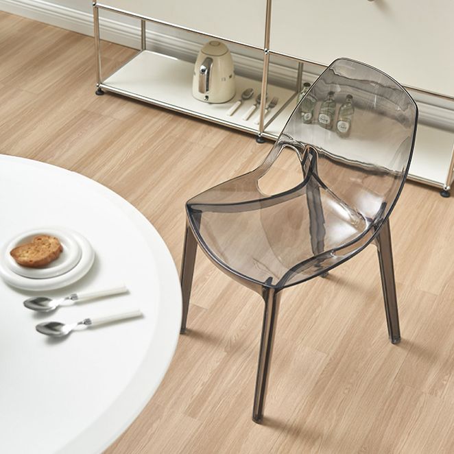 Dining Room Modern Plastic Armless Parsons Dining Side Chair