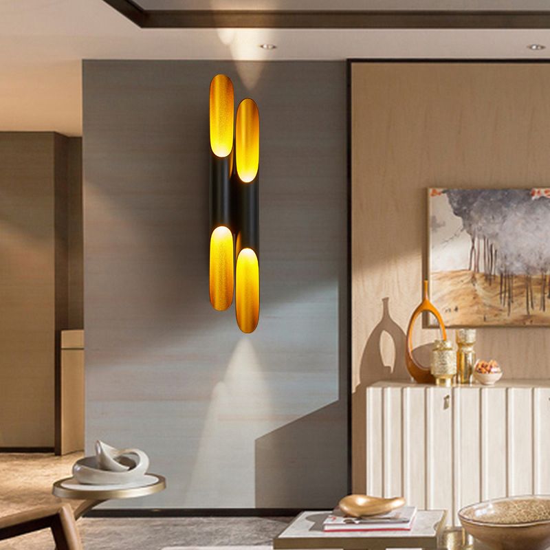 2-Lights Slant Cut Pipe Shaped Wall Lamp Post-modern Style Metal Sconce Light for Coffee Shop Restaurants
