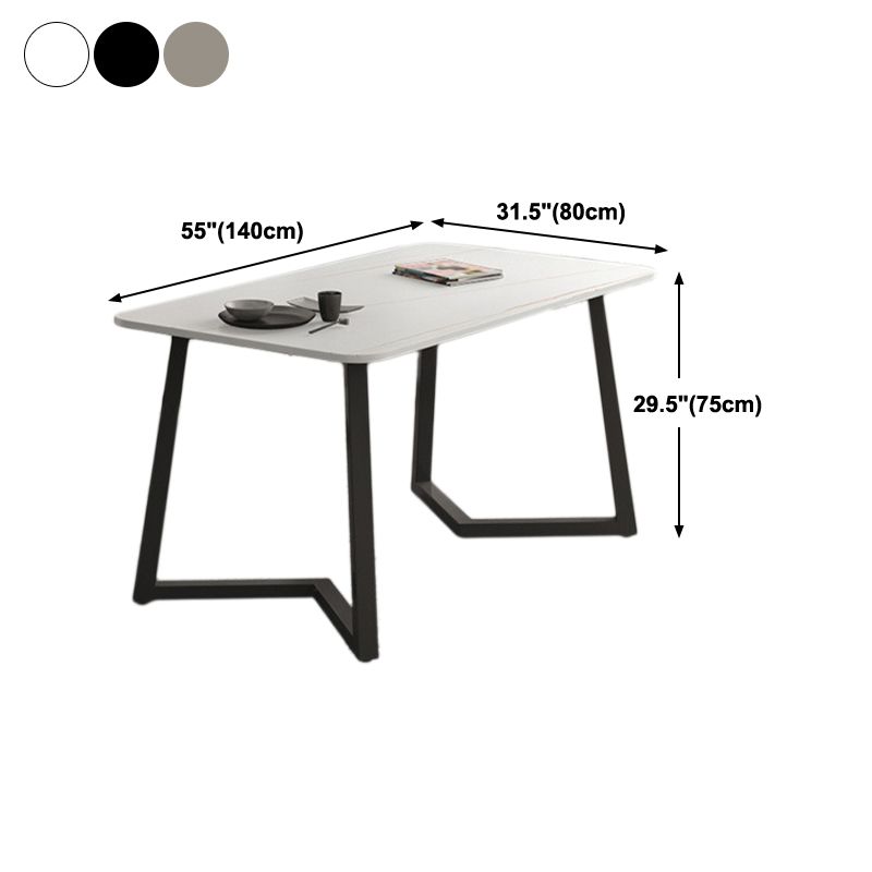 Industrial Style Dining Table Sintered Stone Rectangle Table for Home