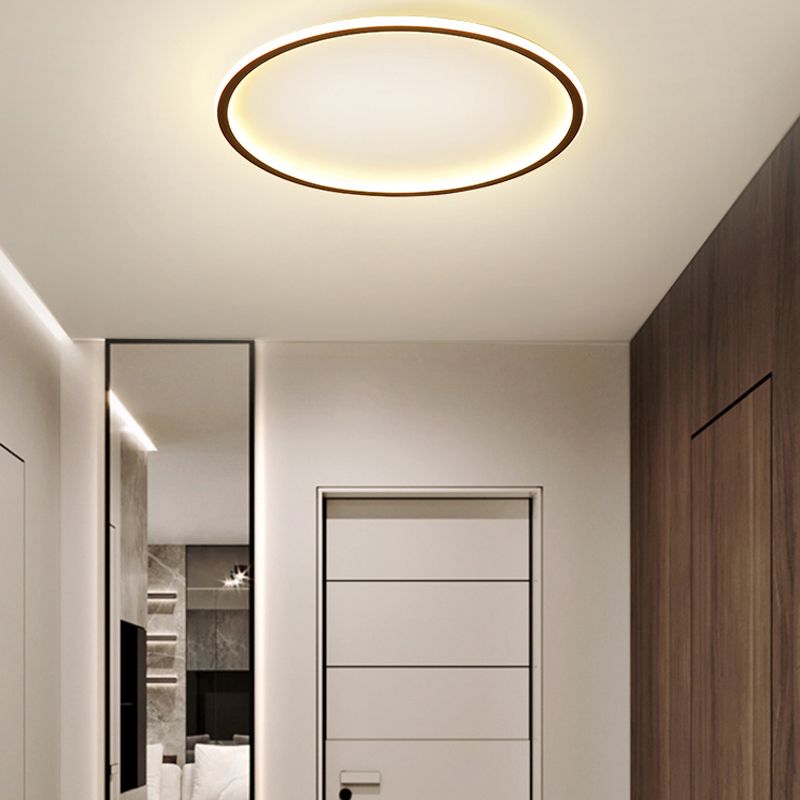Modern Flush Mounted Ceiling Lights Ring LED Ceiling Mount Lighting with Silicone Shade