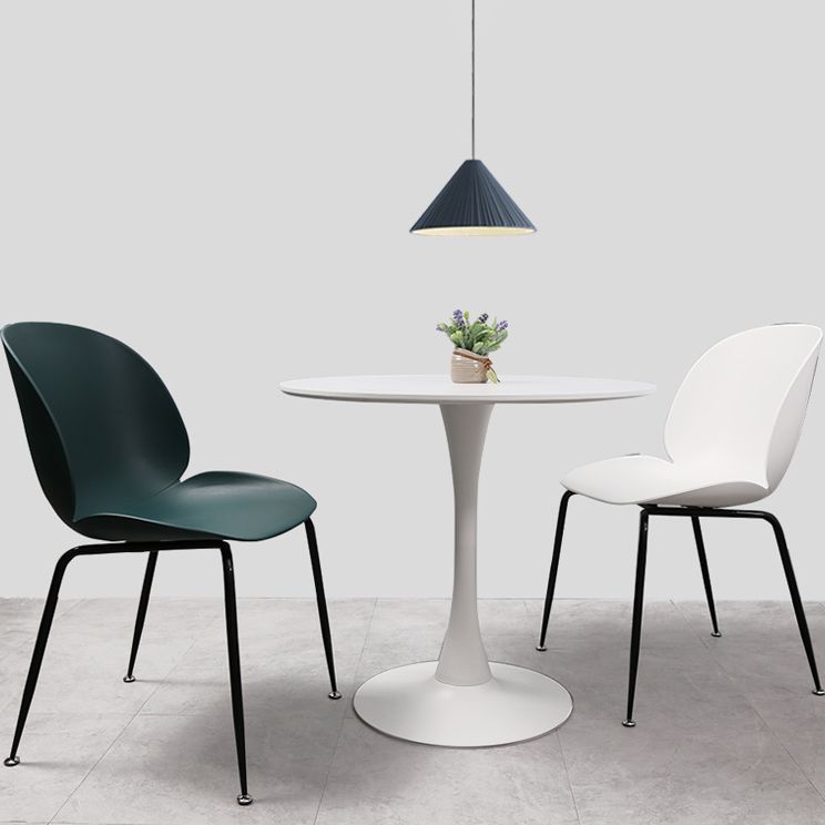 Metal Contemporary Round Dining Table Tulip Base Table for Dining Room and Kitchen