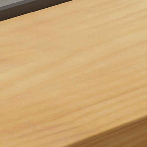 Kitchen Natural Finish Solid Wood Pub Table with Black Metal Frame