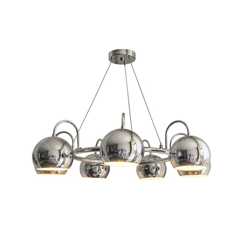 Postmodern Metal Chandelier Light Fixtures Multi Head Restaurant Hanging Chandelier