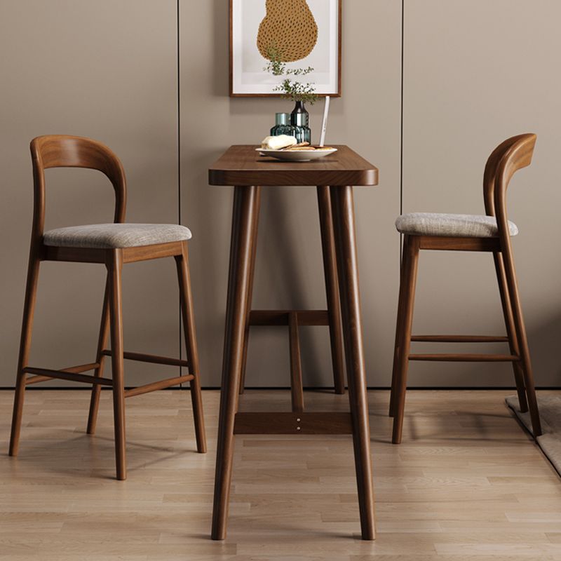 Contemporary Style Rectangle Solid Wood Bar Stool Table for Living Room