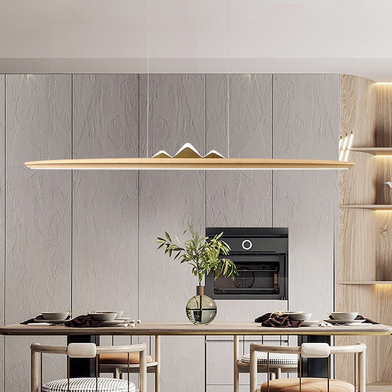 Modern Style Pendant Lighting Fixtures Wooden Shade Island Lighting Ideas for Kitchen