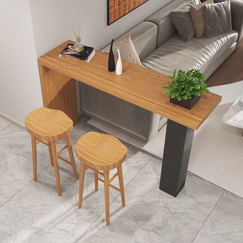 Modern Style Rectangle Solid Wood Bar Height Pub Table for Indoor