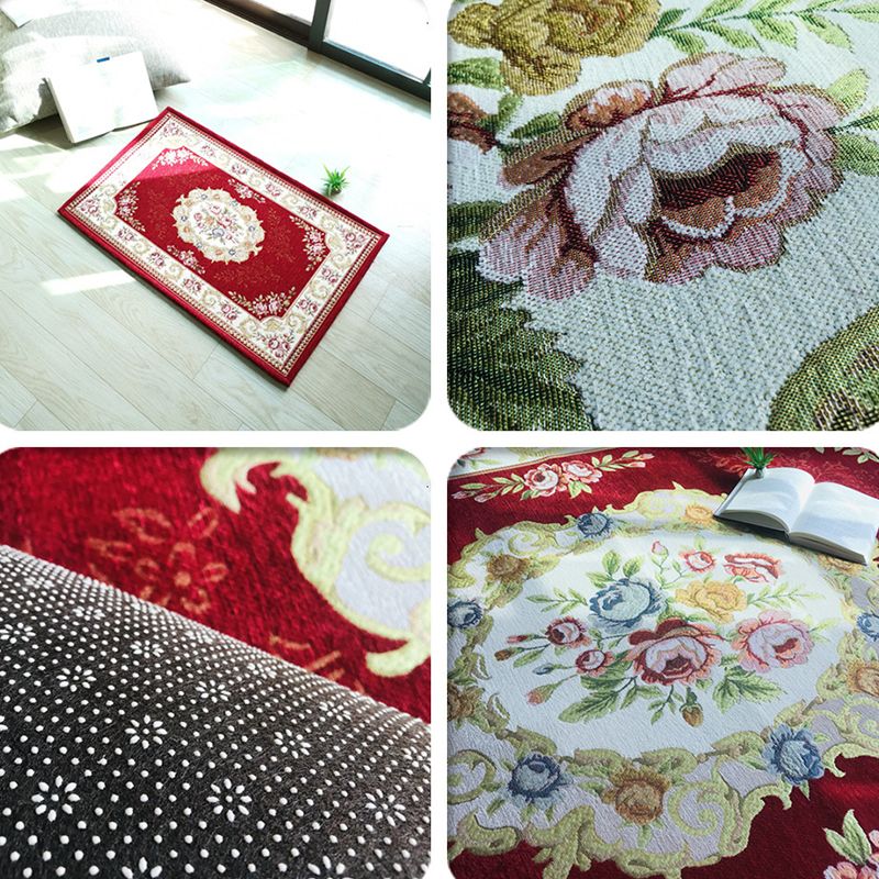 Antike Wohnzimmer Teppich mehrfarbig florale gedruckte Gegend Teppichpolyster Nicht-Schlupf-Rückenbetreuung Easy Care Indoor Teppich