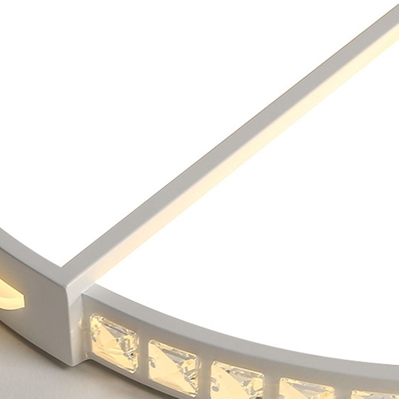 16.5"/20.5" W LED Flush Mount Lamp Simple Round Acrylic Flush Ceiling Light Fixture in White for Bedroom, Warm/White Light