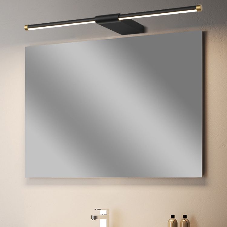 Metal linear Shade Mirror Wall Lights Modern 1 Head Wall Mount Fixture in White and Black