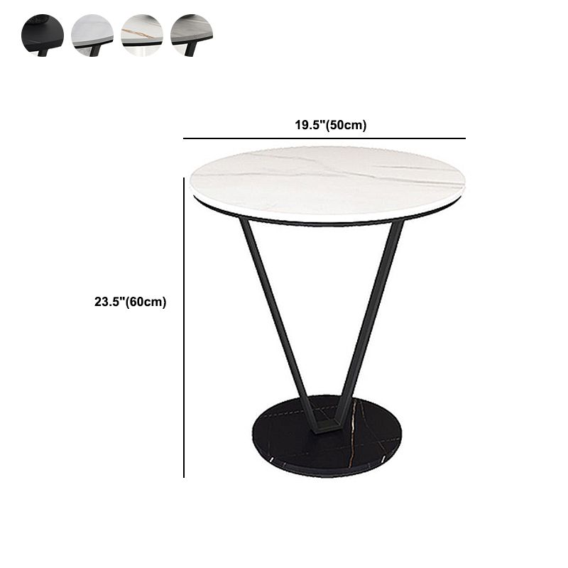 Minimalist Round Side End Table Abstract Slate Sofa Corner Table