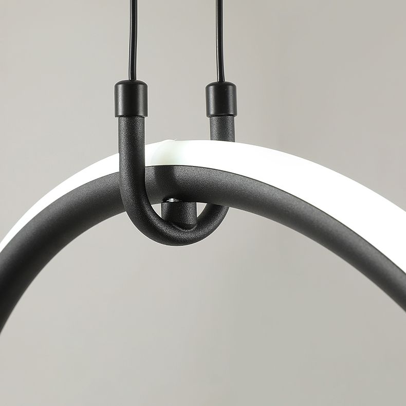 Lineair eilandverlichtingsideeën Modern Metal 2 Light Island Lights in Black