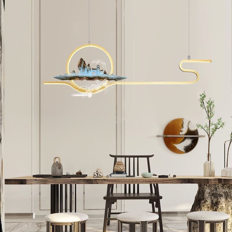 Modern Style Linear Shape Island Lights Metal Two Light Island Lighting Ideas