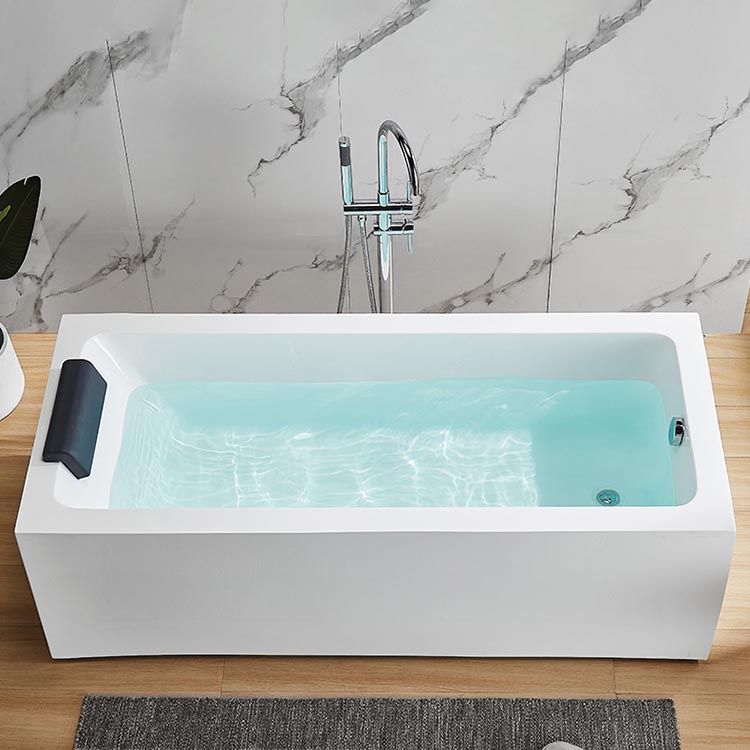 Modern Freestanding Rectangular Bath Tub Acrylic Home Bathtub in White