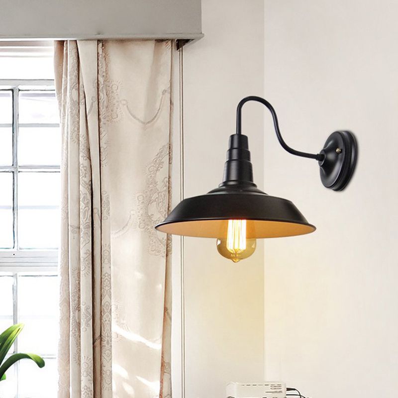 Lumière murale de grange noire dans le style industriel vintage en fer forgé lampe murale simple pour le couloir