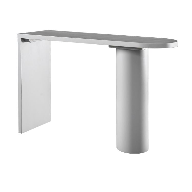 Industrial White Pub Bar Table Wood Double Pedestal Bar Dining Table Fixed Table