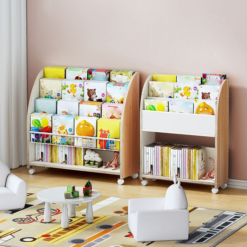 Contemporary Style Bookshelf Engineered Wood Bookcase for Home Study Room