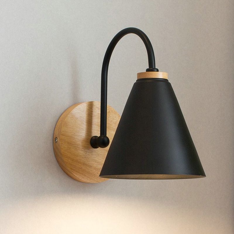Cone Wall Mounted Lamp Modern Simplicity Macaron Metal Wall Mount Lamp for Living Room