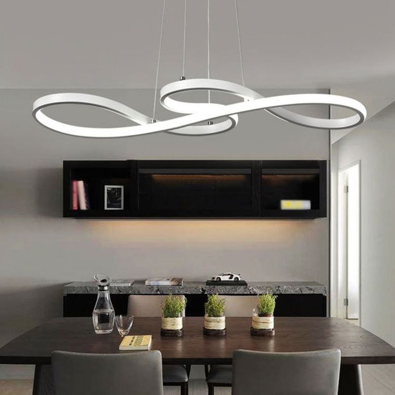 Modern Twisting Chandelier Pendant Light Metal Suspended Lighting Fixture for Restaurant