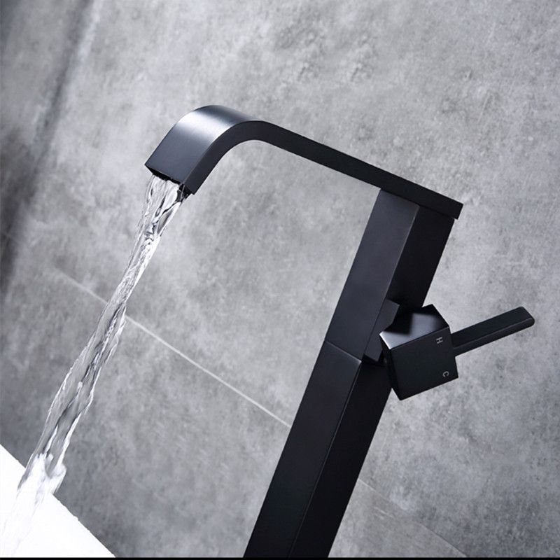 Modern Floor Mounted Freestanding Tub Filler Freestanding Copper High Arc Tub Filler Trim