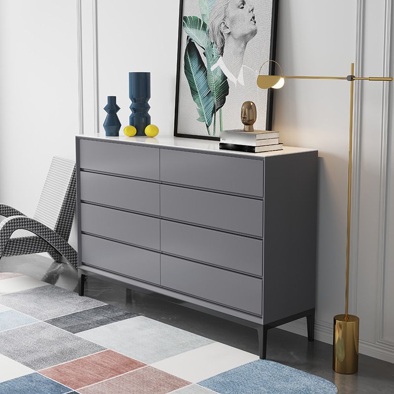 Contemporary Storage Chest Stone Bedroom Chest with Black Legs