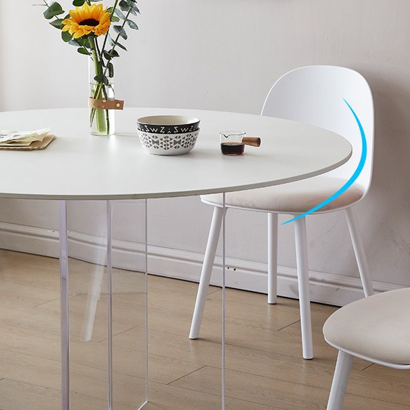 White Modern Dining Table Set 1/2/3/5 Pcs Kitchen Table and Chairs