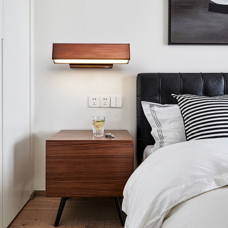 Rectangular Wall Light Sconces Modern Minimalist Style Aluminum 1 Light Sconces