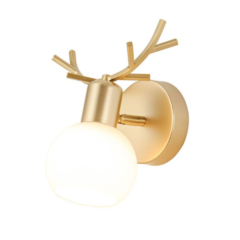 Contemporary Metal Globe Wall Sconce 1-Light Wall Mounted Light for Bathroom