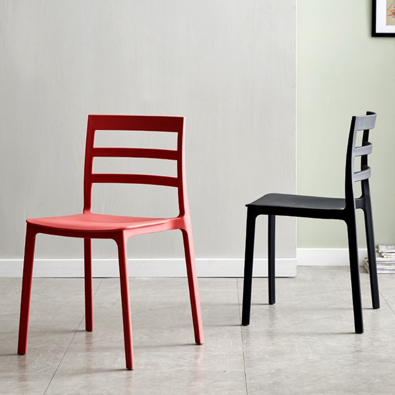 Plastic Scandinavian Armless Chair Stacking Indoor-Outdoor Chair