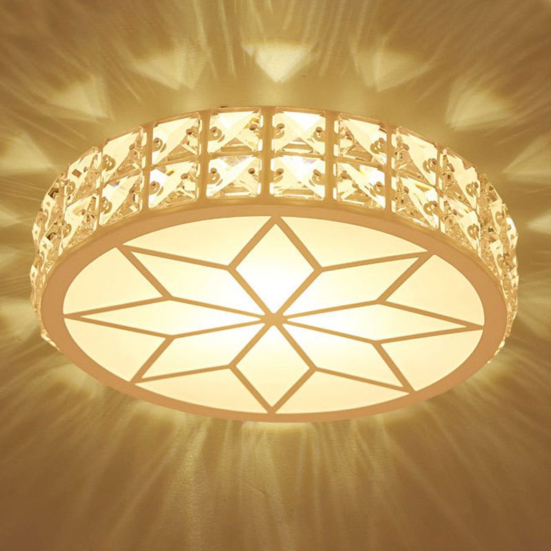 Modern Style Geometric Flush Mount Crystal Led Flush Mount with Hole 2-3.5'' Dia