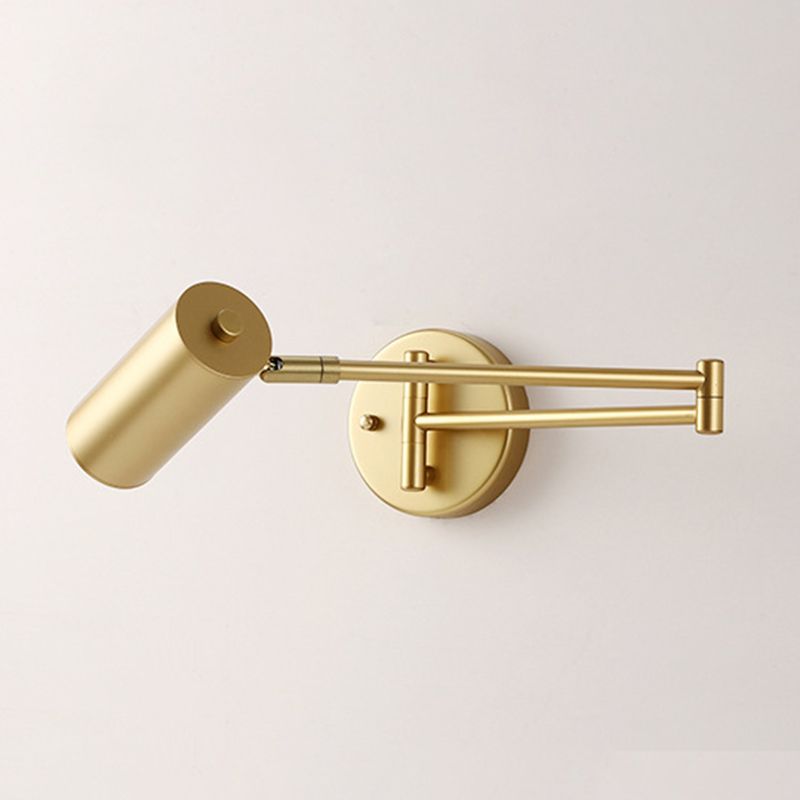 Metal 1 Light Wall Sconce Modern Cilindrico a parete a parete con braccio regolabile per camera da letto