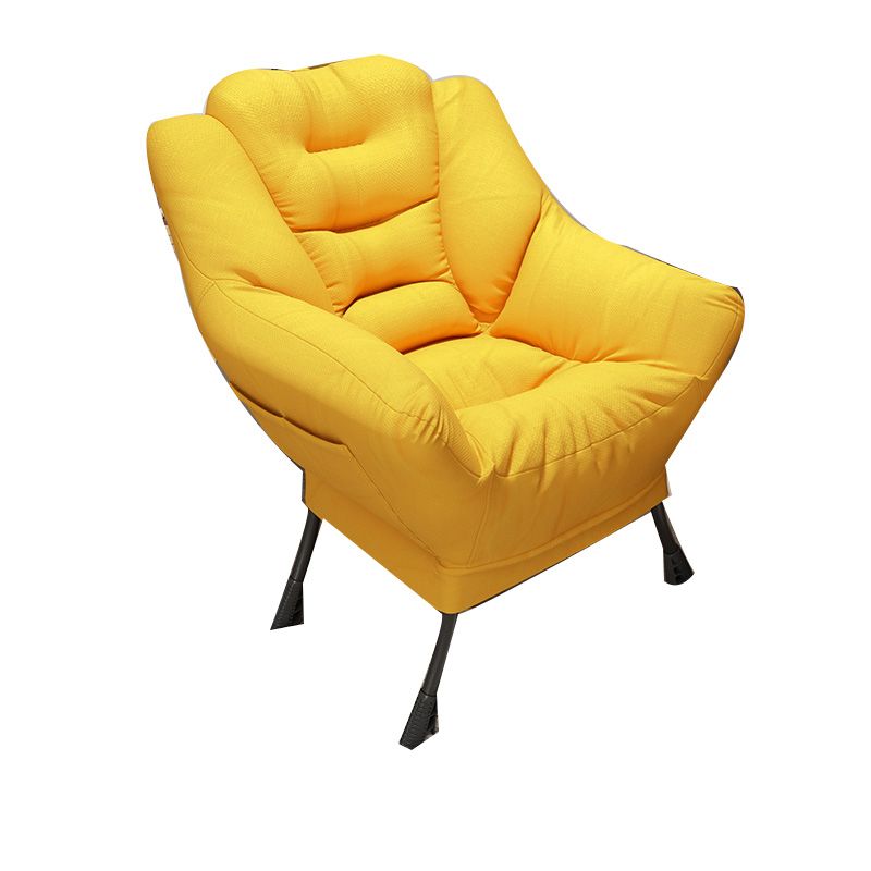 Scandinavian Accent Chair Solid Color Bedroom Reclining Basic Four Leg Arm Chair
