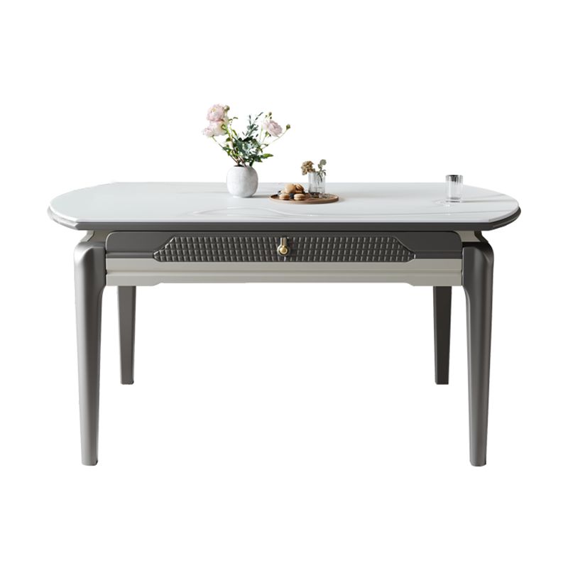 1/5/7/9 Pieces White Stainless Steel Top Dining Set for Home