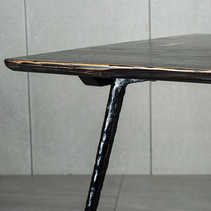 Dining Room Dinner Kitchen Table Black Frame Solid Wood Dining Table