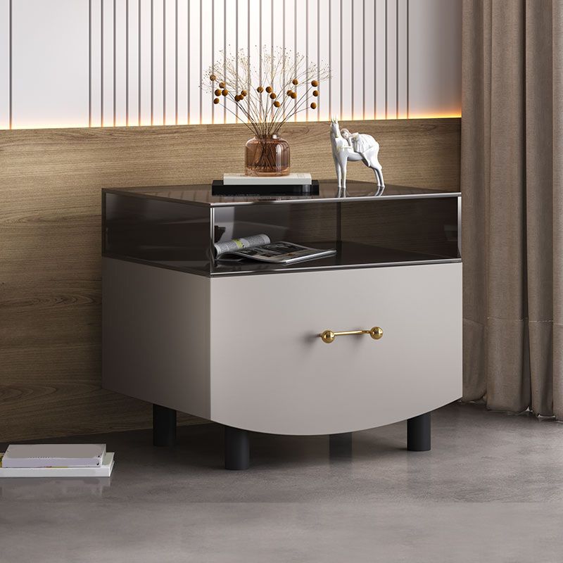 Contemporary Acrylic Nightstand 21.65-inch Tall Swivel Night Table