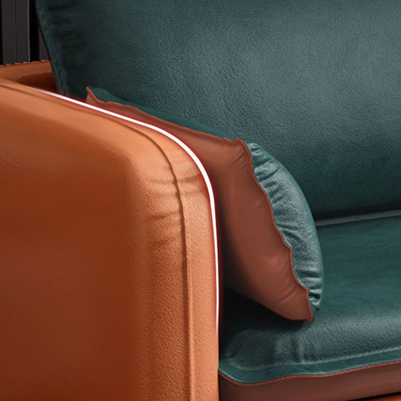 30.7"H Mid Century Modern Faux Leather Square Arm Sofa for Living Room