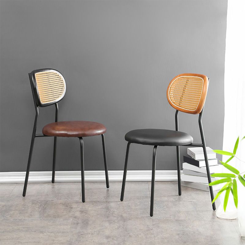 Ensemble de chaises en métal de style contemporain, chaises latérales à dossier ouvert pour cuisine et salle à manger