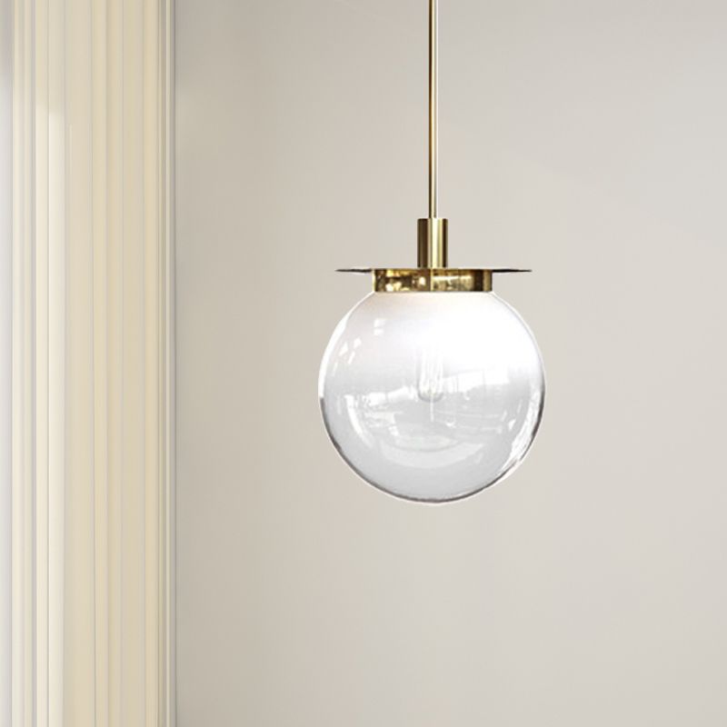 Globe comedor kit de lámpara colgante naranja/azul/vidrio transparente 1 cabeza de lámpara colgante moderna