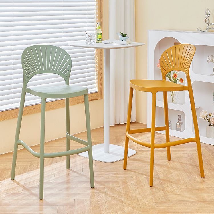 Scandinavian Matte Finish Plastic Barstool Milk Tea Shop Full Back Stool