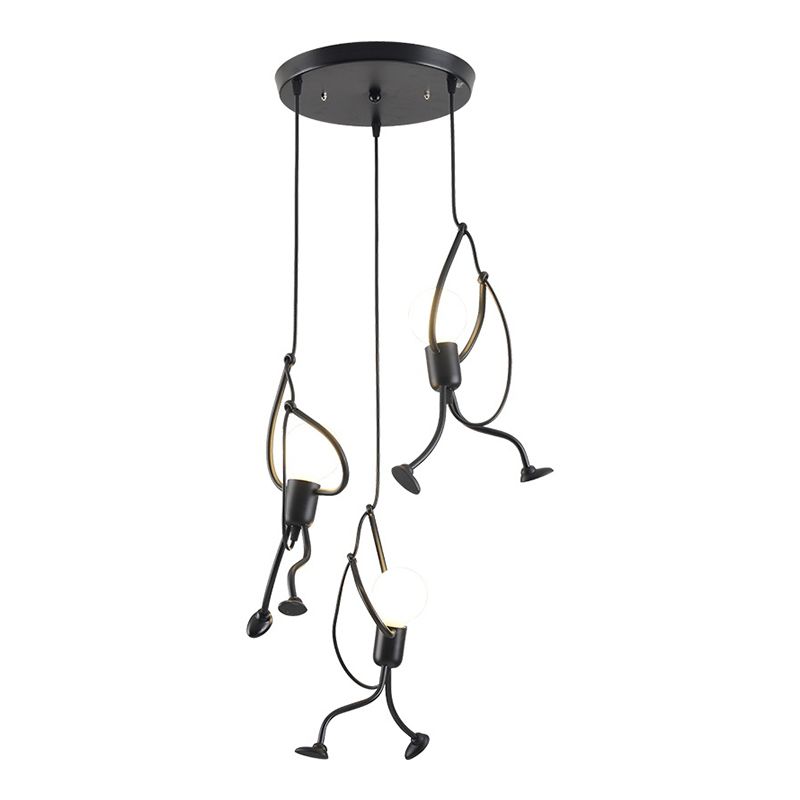 Style Industrial Style Light Swing in ferro battuto Lam lampade appeso in nero
