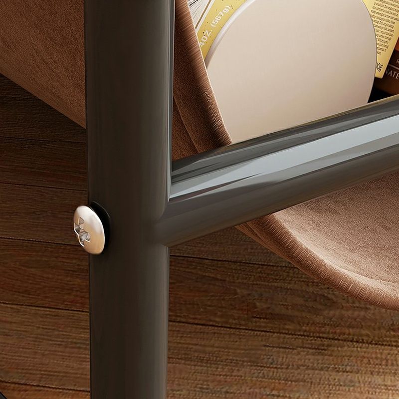 Modernistic Storage End Slide Table for Living Room with Metal Base