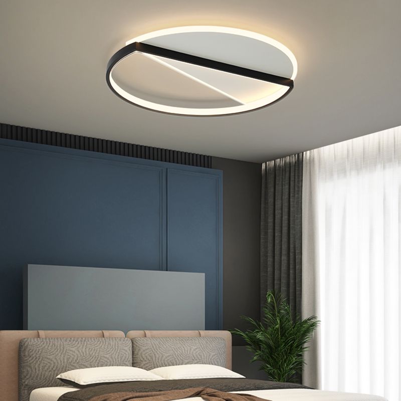 Acrylic Geometric LED Ceiling Fixture in Modern Minimalist Style Lacquered Iron Indoor Flush Mount