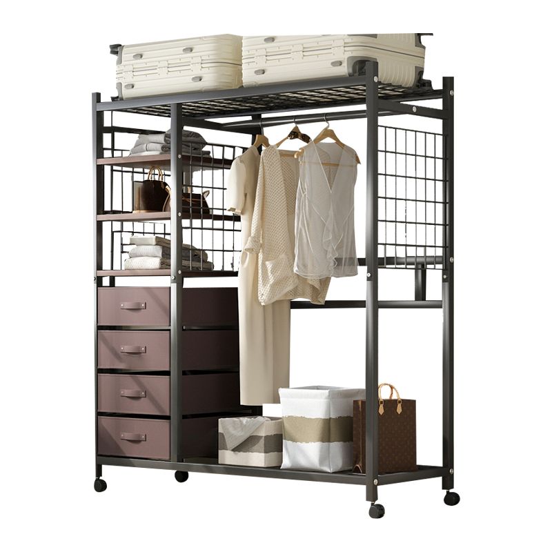 Contemporary Freestanding Wardrobe Closet Home Metal Wardrobe