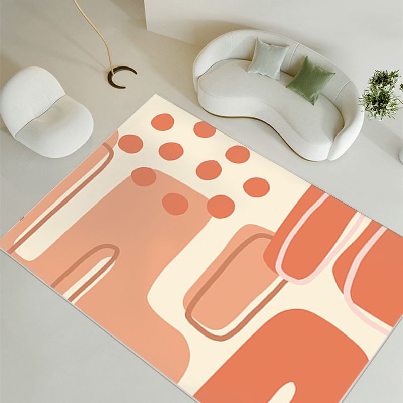 Nordic Modern Rug Polyester Color Block Rug Tear Resistant Rug for Living Room