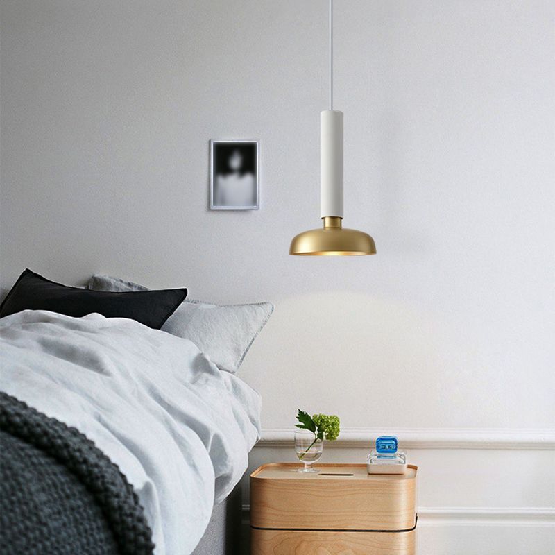 1 Light Pot Cover Hanging Pendant Postmodern Style Metal Hanging Lighting for Living Room