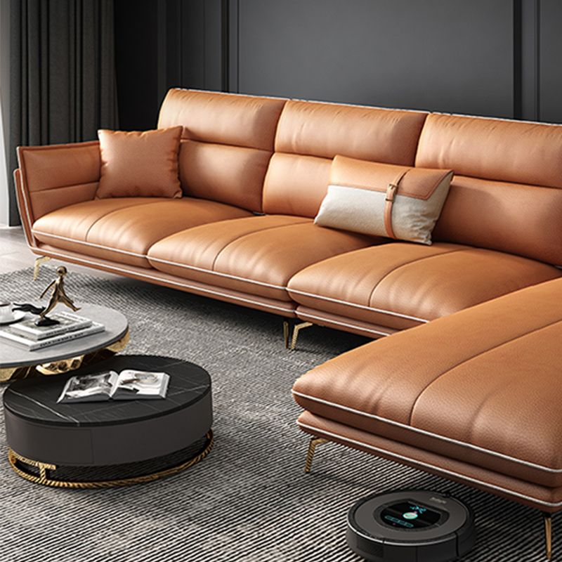 Contemporary Cushions Pillow Top Arm Faux Leather Stationary Seating